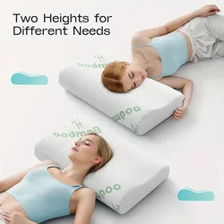 60X40/50x30CM Bamboo Fiber Pillow Slow Rebound Health Care Memory Foam Pillow Wave Pillow Orthopedic Pillows Support NeckRelief