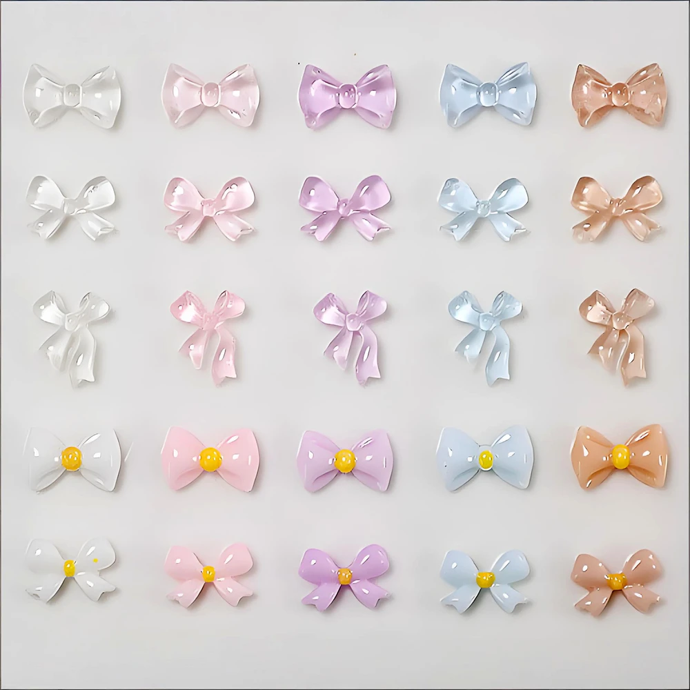 

100PCS Mini 3D Acrylic Nail Art Bow Tie Charms Parts Bowknot Accessories For Manicure Decor Nails Decoration Supplies Material