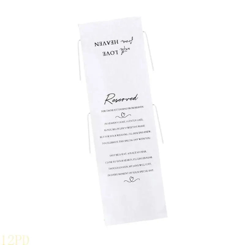 12PD Romance Wedding Reserved Marker Sturdy Chair Sign Frosted Cloth