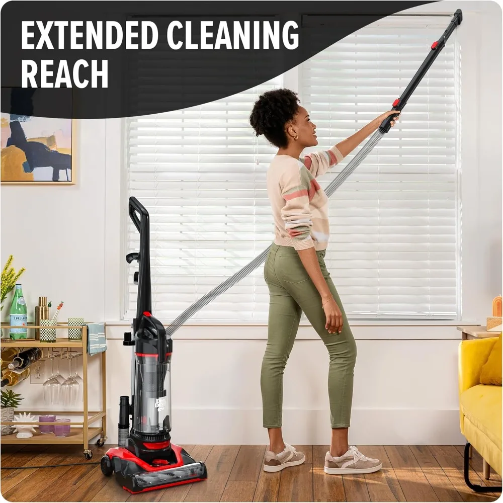 Multi-Surface Extended Reach+ Upright Bagless Vacuum Cleaner for Carpet and Hard Floor, Powerful, Lightweight
