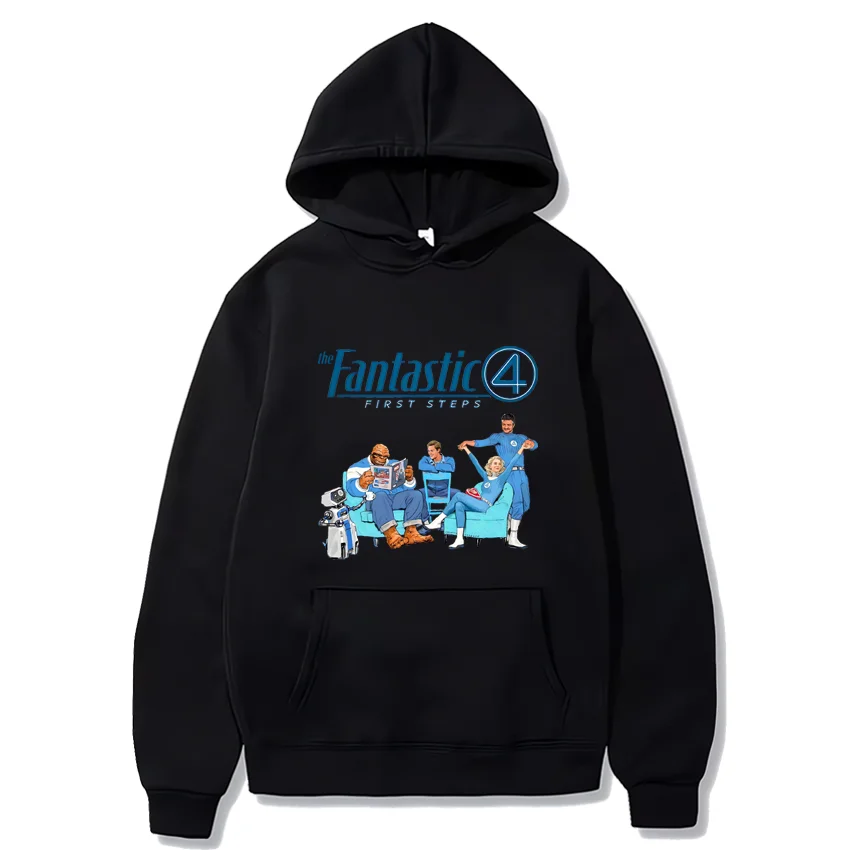 The Fantastic Four First Steps Movie Printed Hoodie Men Women harajuku Autumn oversized fashion Fleece Long sleeve tracksuit