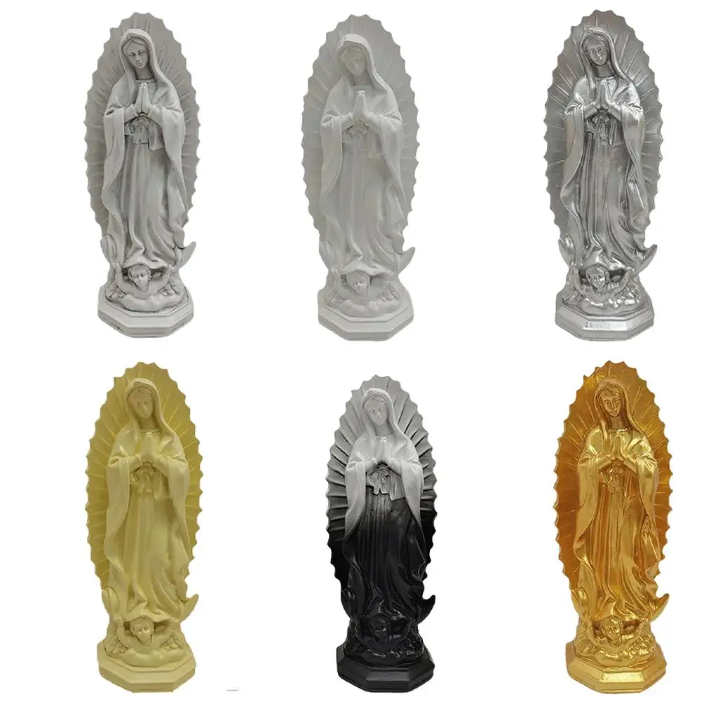 Resin Mary Statue Figure Blessed Mother Ornament Figurine Handmade for Patio Wedding Gift Tabletop Outdoor Decor