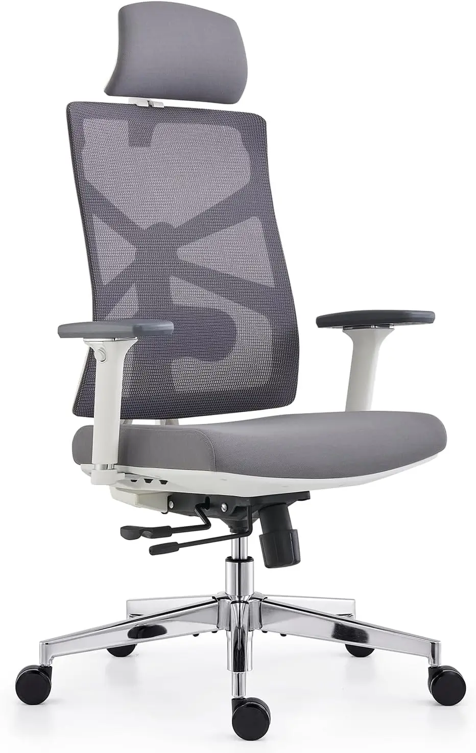 Chaise de bureau ergonomique avec dossier adaptatif, chaise de bureau d'ordinateur à dossier haut, accoudoirs 4D, profondeur de siège réglable, sup lombaire