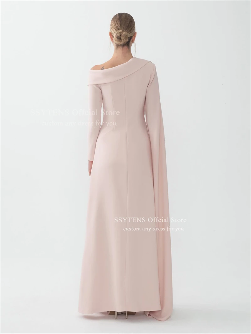 فساتين سهرة أنيقة باللون الوردي من SSYTENS مزينة بحفلات رسمية للنساء قبالة الكتف بدون أكمام فستان حفلات مخصص 2026