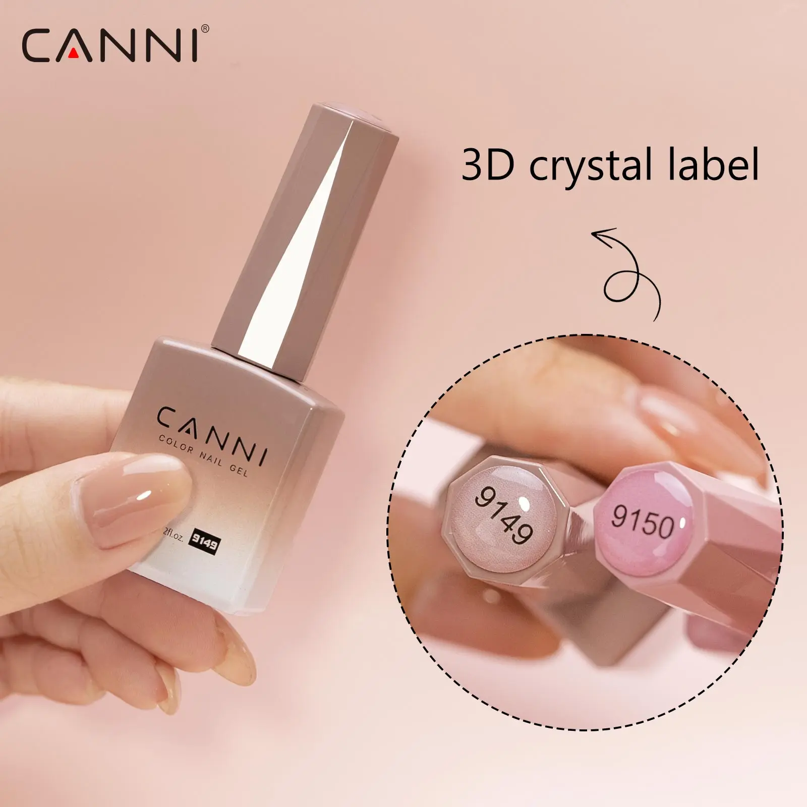 9ml No TPO CANNI Semi Transparent Nail Gel Polish Round Brush French Nail Design Jelly Consistency Soak Off UV LED Nail Varnish