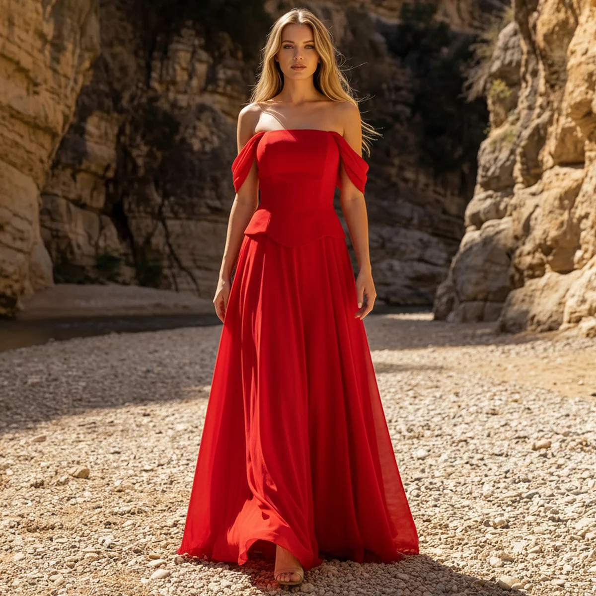 

Simple Off Shoulder Chiffon Bridesmaid Dresses For Wedding Corset Long Formal Maxi Dress Pleated Evening Gown For Women