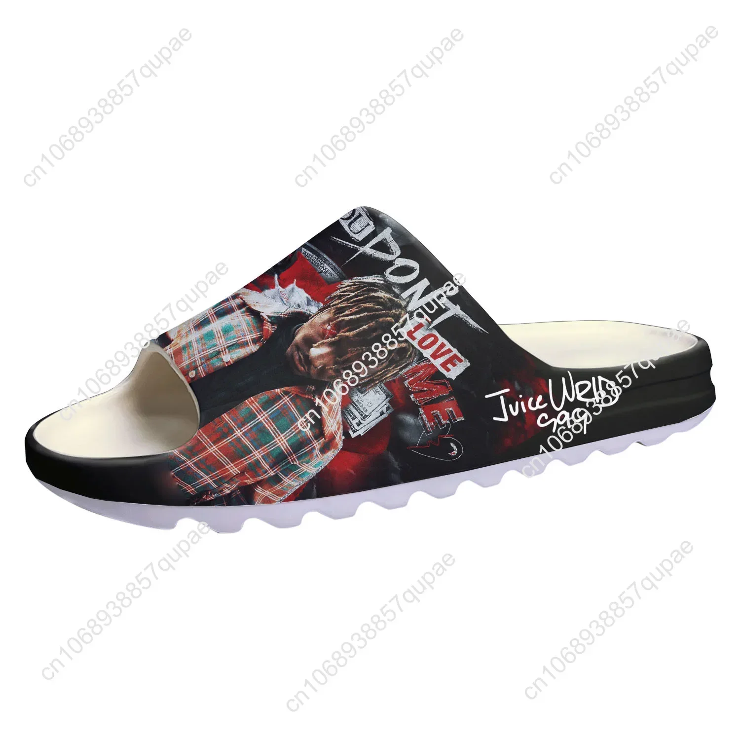 Juice Wrld 999 Hip Hop Rapper Soft Sole Sllipers Home Clogs Men Women Teenager Custom Made Sandals Water Shoes On Shit  Step in