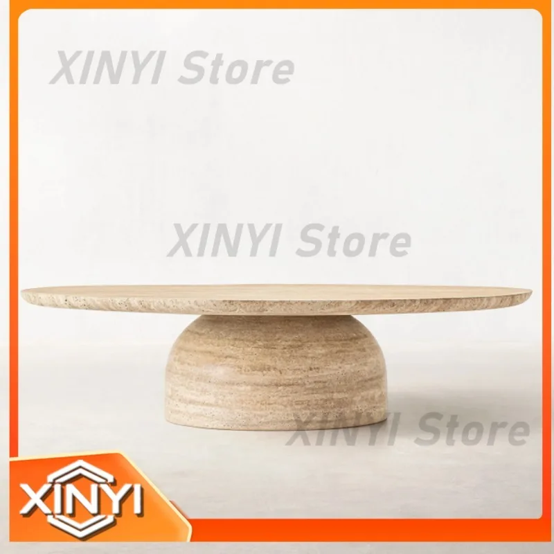 European Living Room New Durable Modern Black Marble Top Coffee Table with Wood Legs