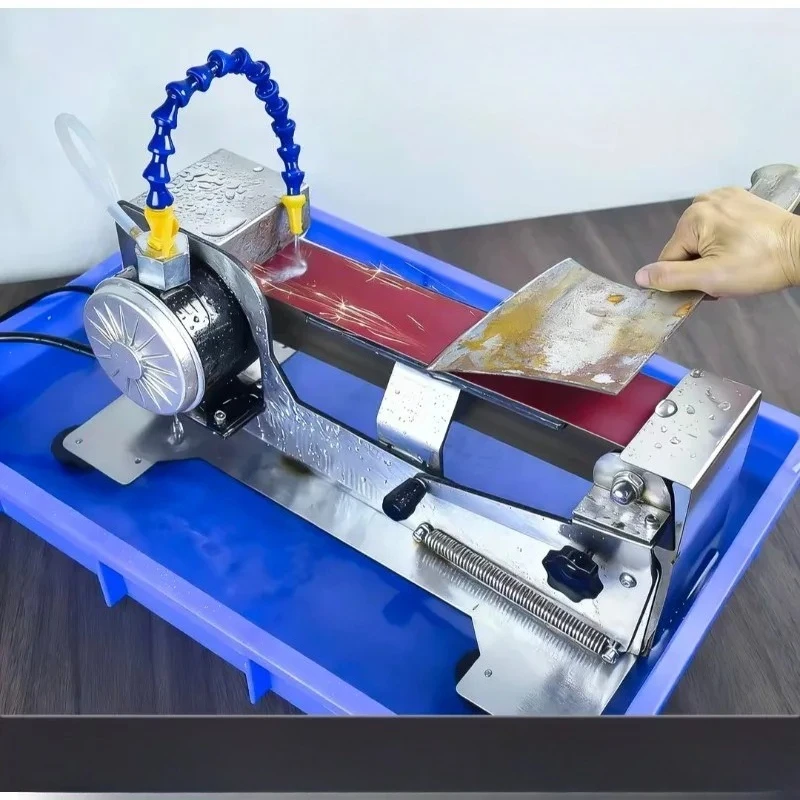 Automatic Electric Belt Grinding Machine, Commercial Stainless Steel Knife Sharpening and Polishing Equipment