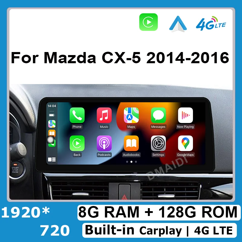 

For Mazda CX-5 12.5inch Android 12 Car GPS Navigation Multimedia Player 2014 2015 2016 with CarPlay Touch Sceen