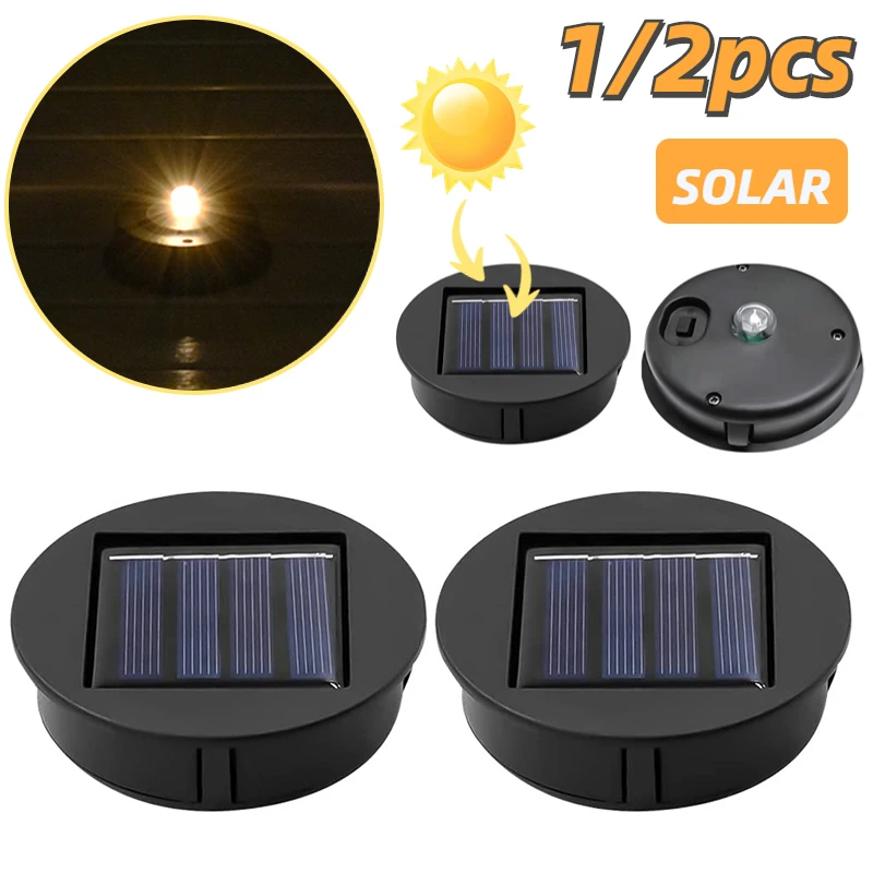 LED Solar Lights Replacement Tops Solar Panel Outdoor Hanging Lanterns Parts Waterproof Garden Pathway Lighting Accessories