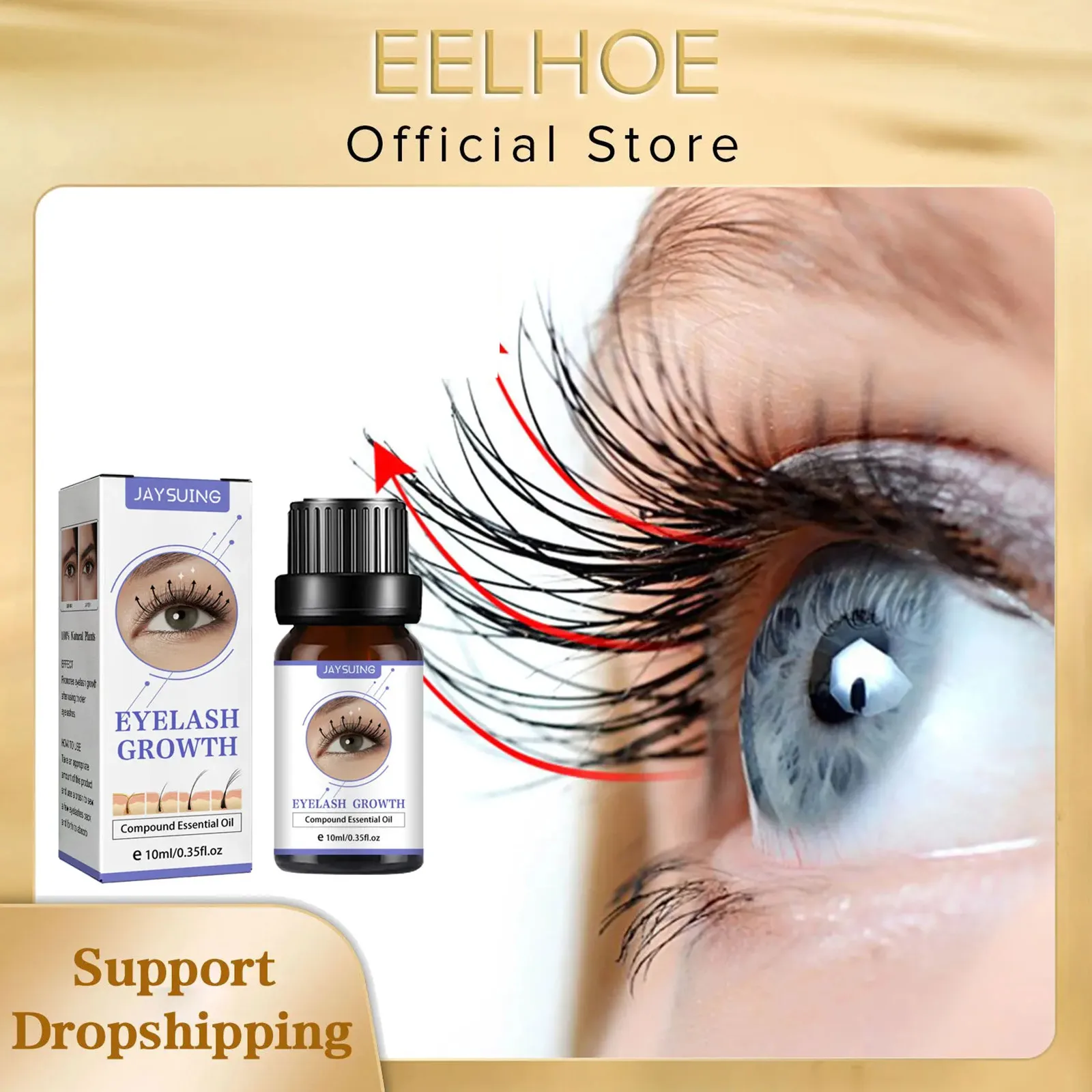 Aceite esencial para el crecimiento de pestañas, líquido nutritivo para Realce efectivo, levantamiento de pestañas gruesas, potenciador más largo, suero para el crecimiento de cejas, 10ml