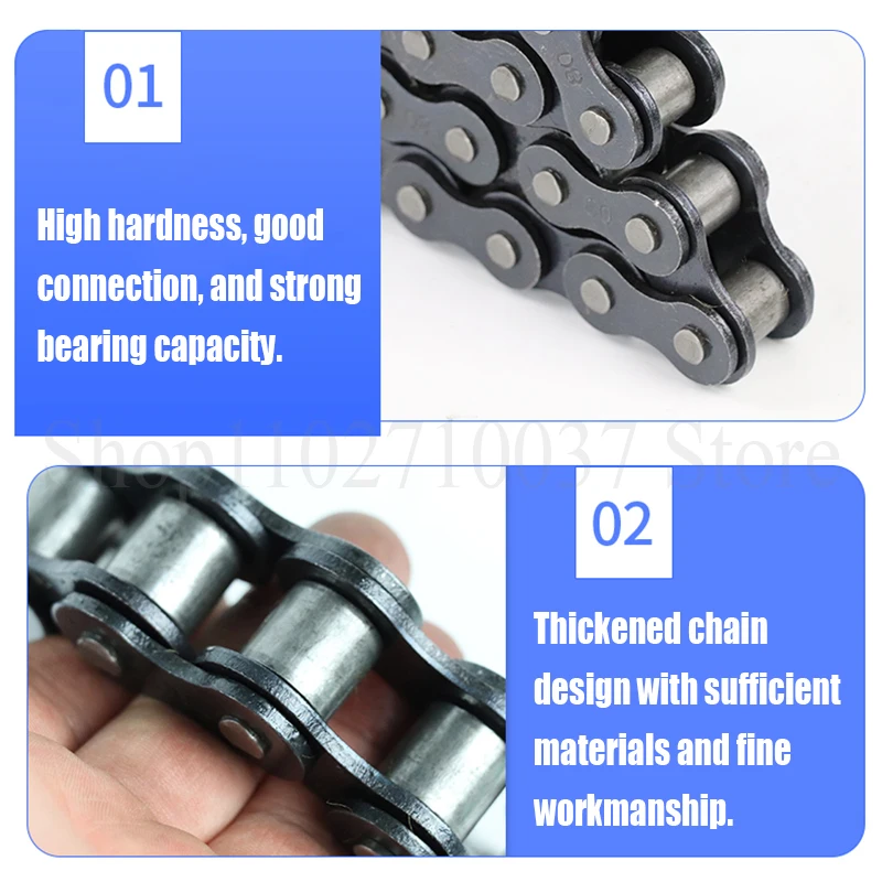 1PCS 0.5-5 Meter Carbon Steel Short Pitch Roller Chain Industrial Transmission Chain 04C 06B 08B 10A 12A 06B-2 08B-2 10A-2