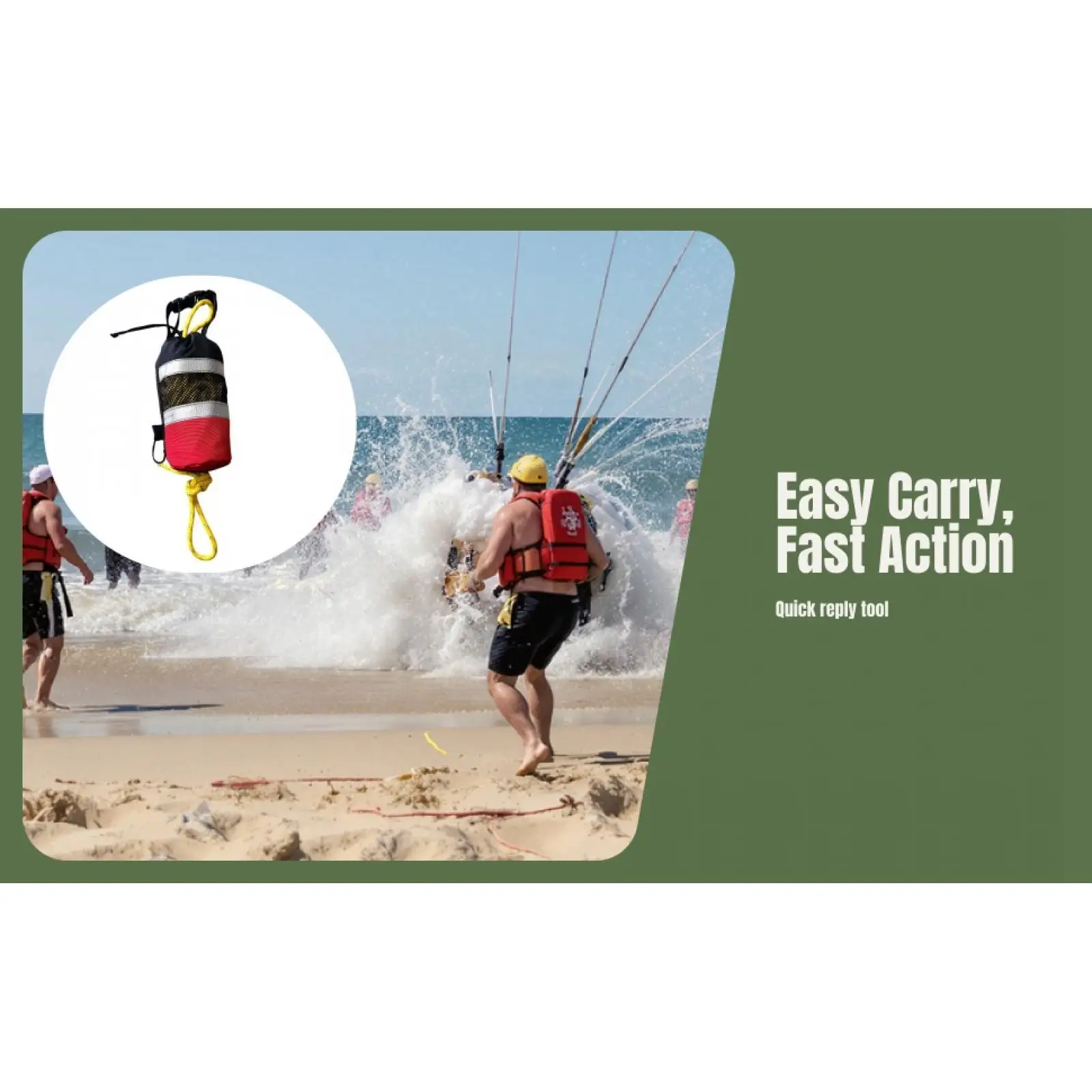 Floating Throw Bag 30M Floating Throwing Line High Visibility Throwable Rope Throw Bag for Fishing Kayak Water Sports Canoe Boat