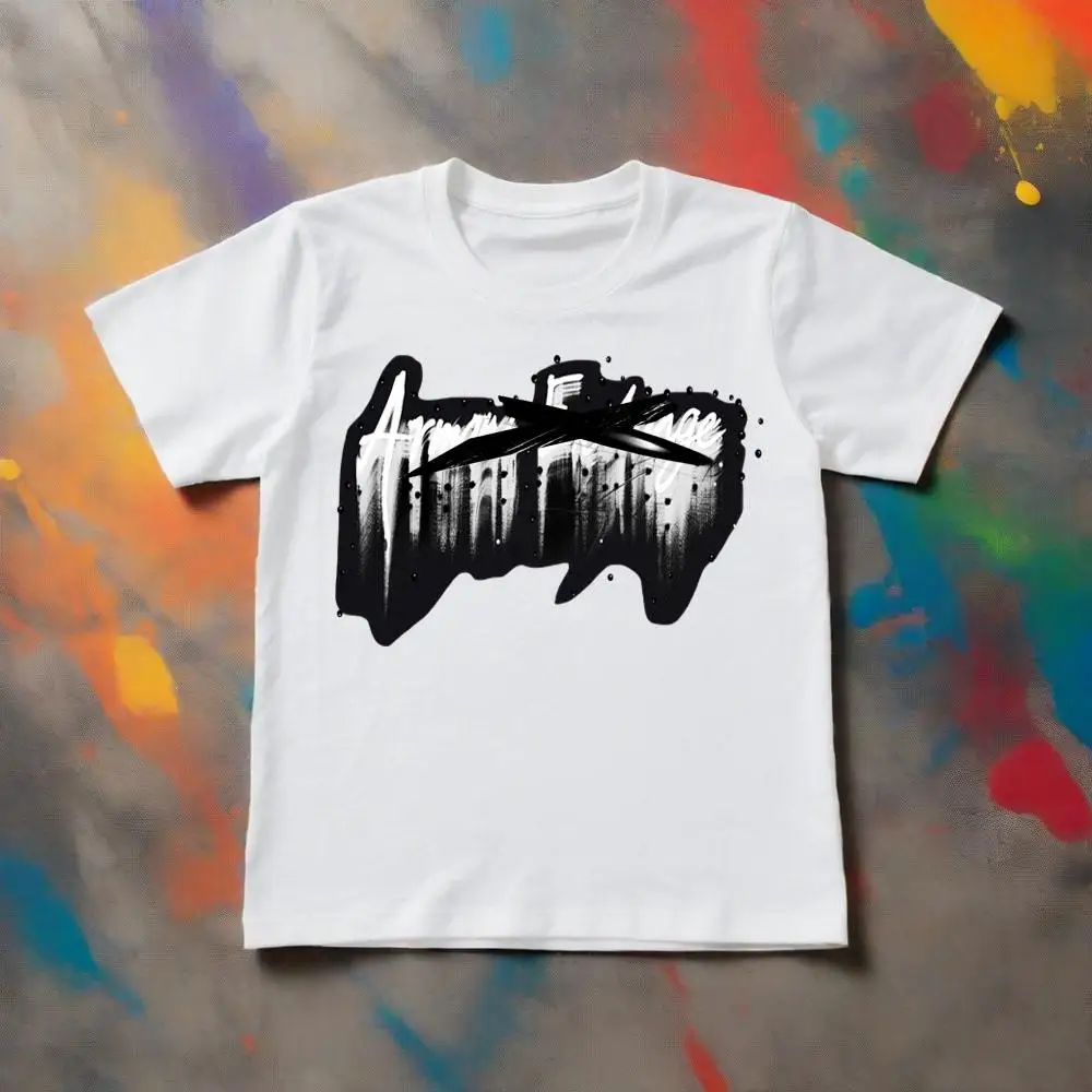 

Trendy graffiti printed men's T-shirt, men's and women's loose short sleeved, cotton round neck, summer hot selling item