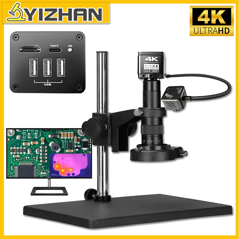 4K Thermal Imaging Microscope Photos Video UHD Microscope Camera 180X Lens Mouse Control HDMI USB Repair Tools PCB Inspection