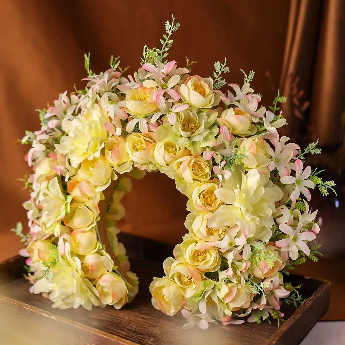 Handmade Colorful 3D Simulation Flower Princess Head Hoop Headband Headpiece For Women Bride Wedding Hair Accessories Hairbands image 5