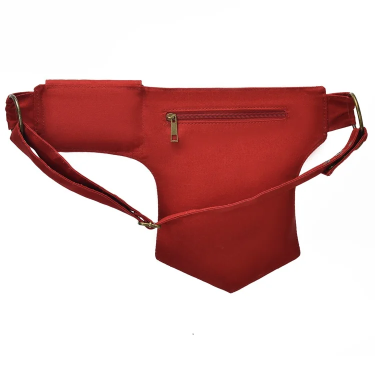 Женская поясная сумка в стиле средневековый панк в стиле стимпанк из искусственной кожи в мотоциклетном стиле, поясная сумка в стиле ретро для спорта на открытом воздухе, регулируемая поясная сумка