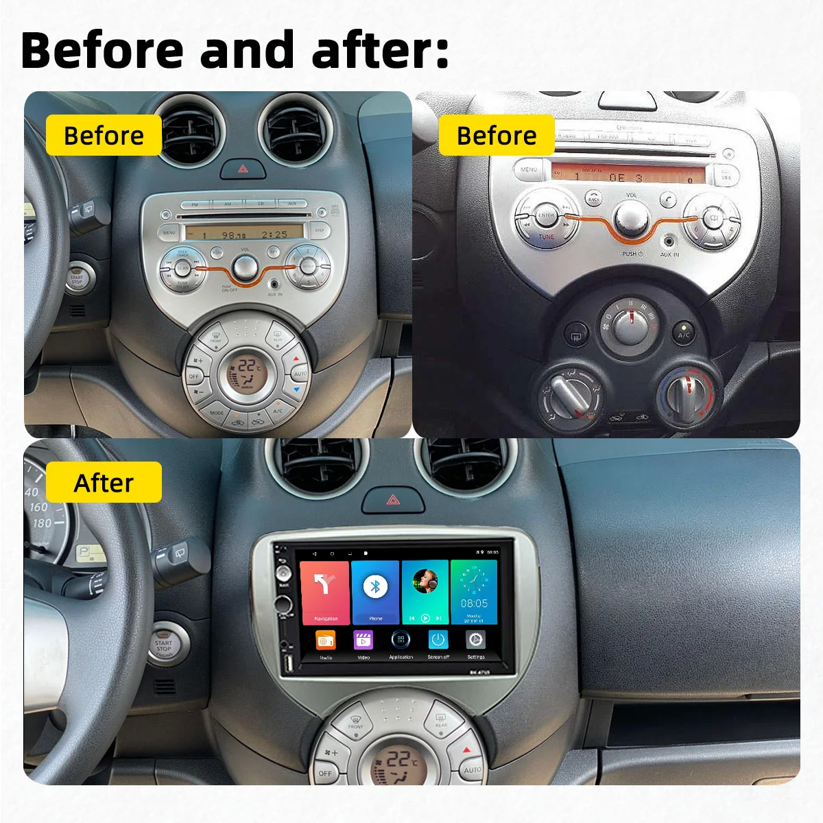 For NISSAN Micra March (K13) 2010-2013 RENAULT Pulse 2011+ 7 Inch 2 Din Car Multimedia Player GPS Navigation Android Autoradio