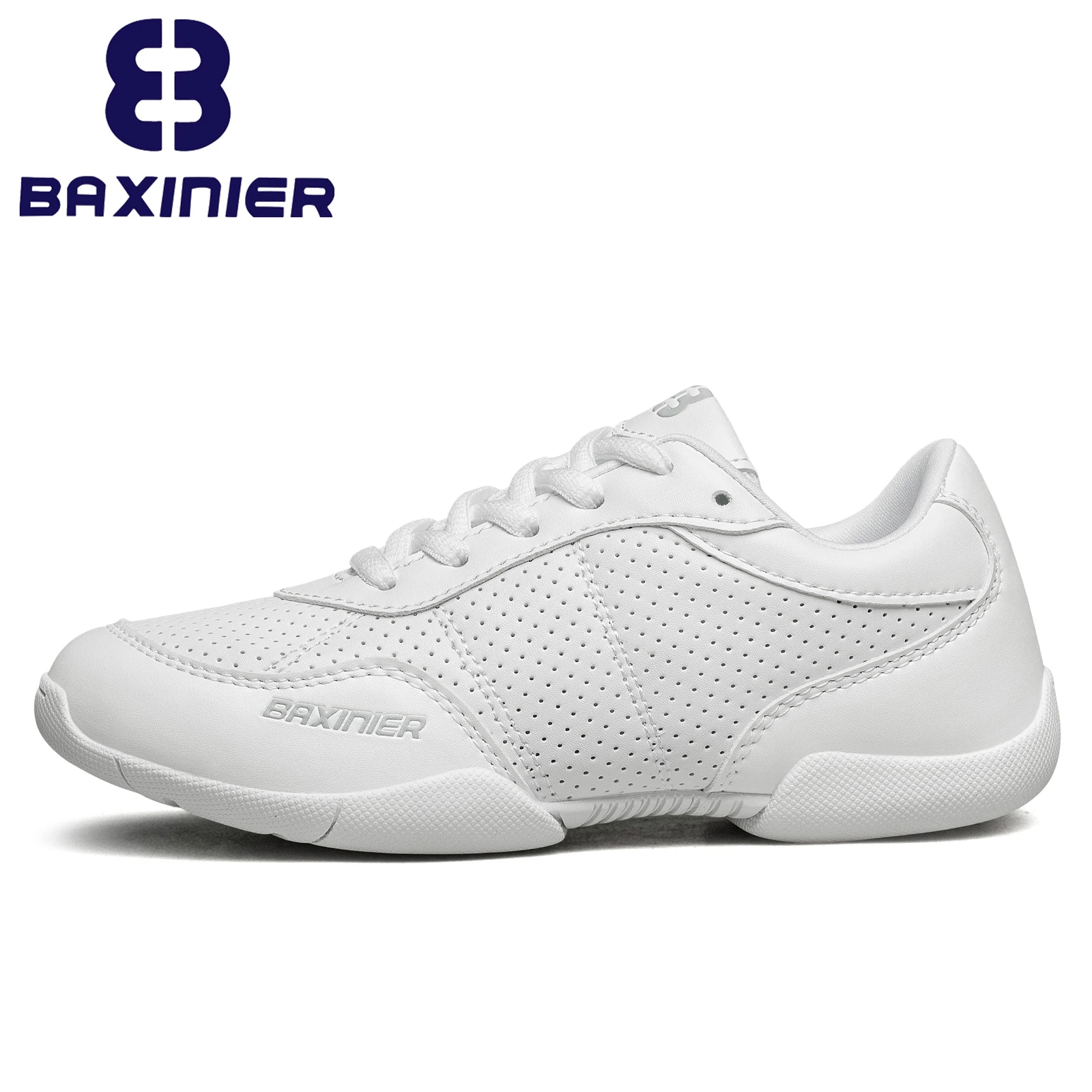 White Cheerleading Shoes for Girls Lightweight Competition Cheer Shoes Kids Cheer Sneakers Youth Dance Shoes