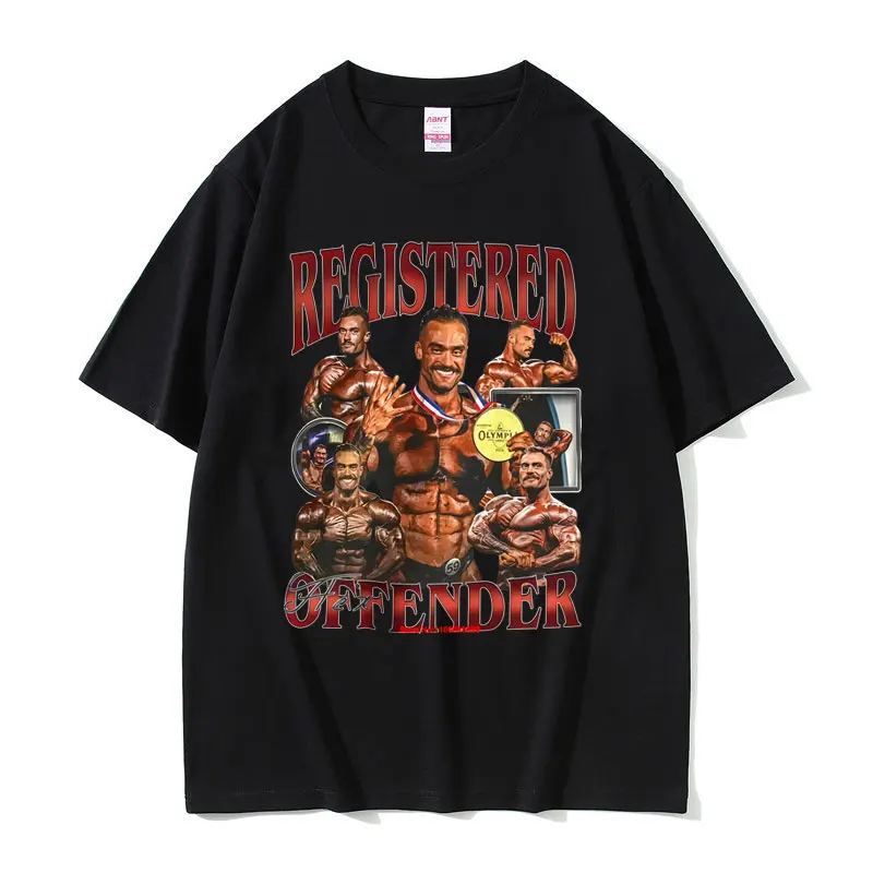Registered Flex Offender Graphic T-shirt Men Women Casual Oversized Geek Fitness T Shirts Funny Workout Bodybuilding T-shirts