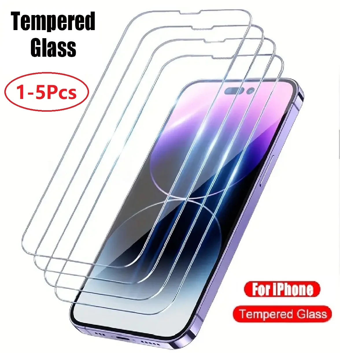 1-5 uds vidrio templado para iPhone 14 Pro 15 13 12 11 pro max protector de pantalla para iphone 15 pro mica para 13 14 pro película de vidrio