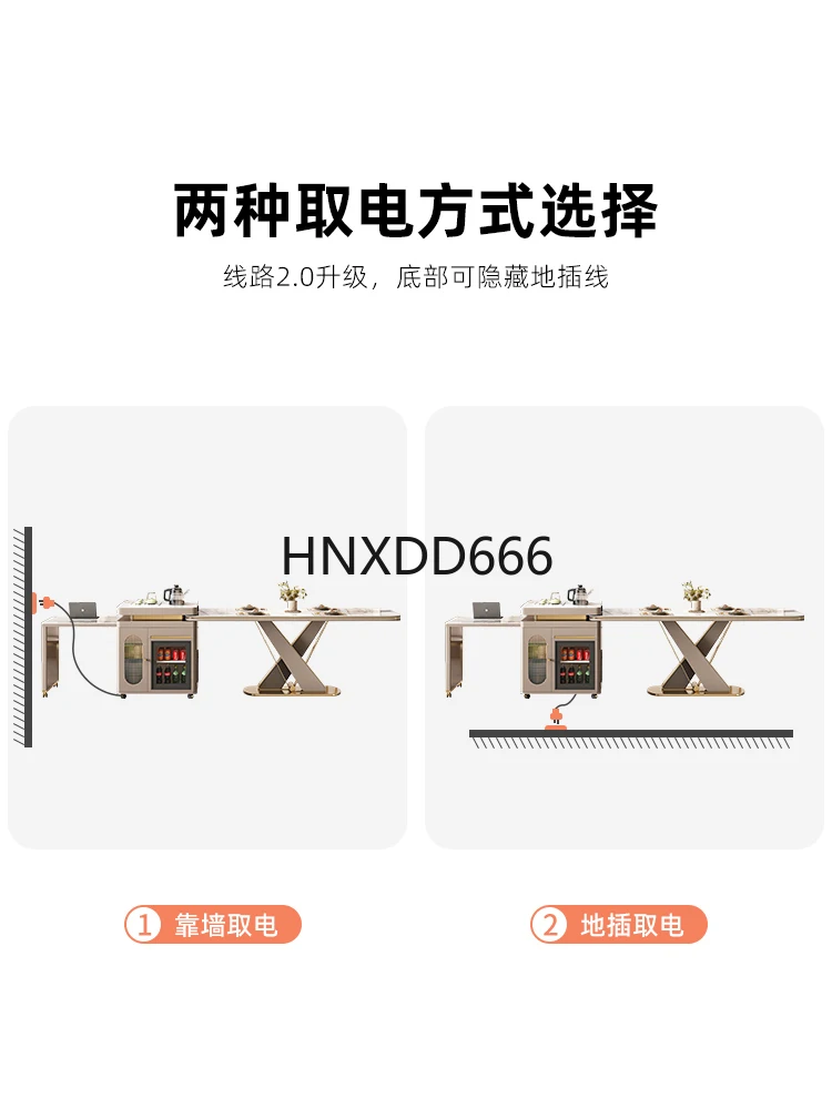 Household Modern Simple Restaurant Multifunctional with Refrigerator Microwave Oven Dining Table and Chair Combination