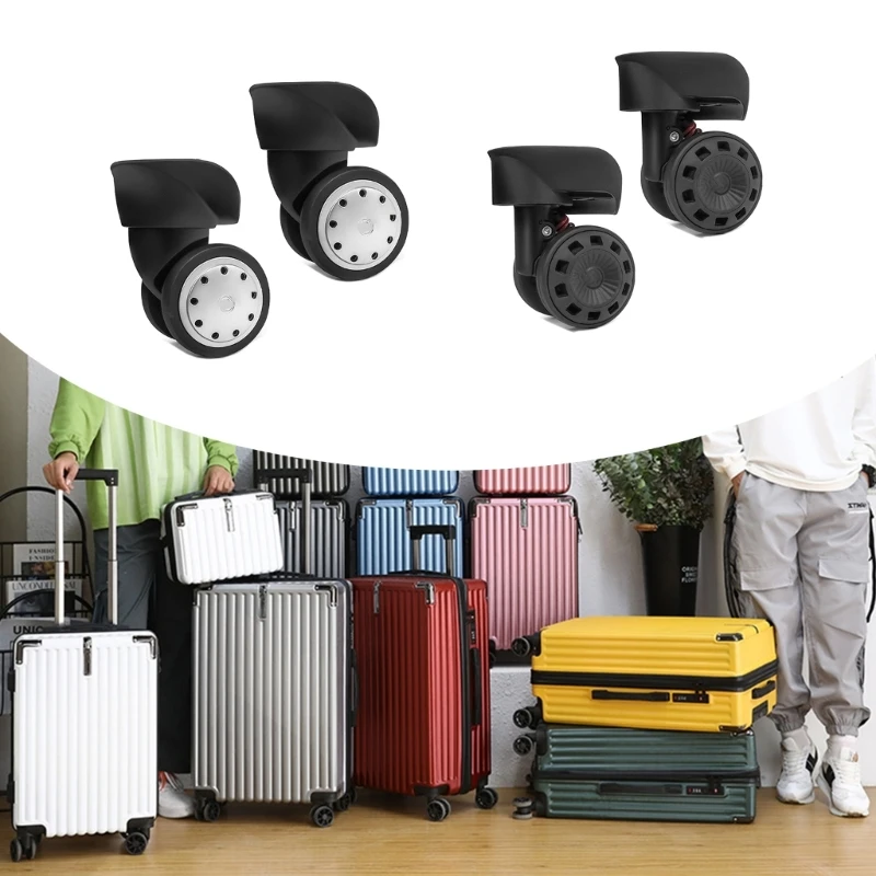 2024 New 1 Pair Trolley Caster Suitcase Replacement Parts Luggage Box Wheels 360 Degree Spinner Repairing Heavy Duty Wheels