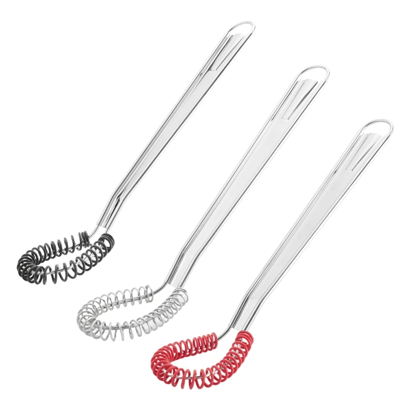 

3 Pack Stainless Steel Mini Egg Whisk, Handheld Milk Frother Foamer Foaming Creamy Coffee Mixer Spring Sauce Blender