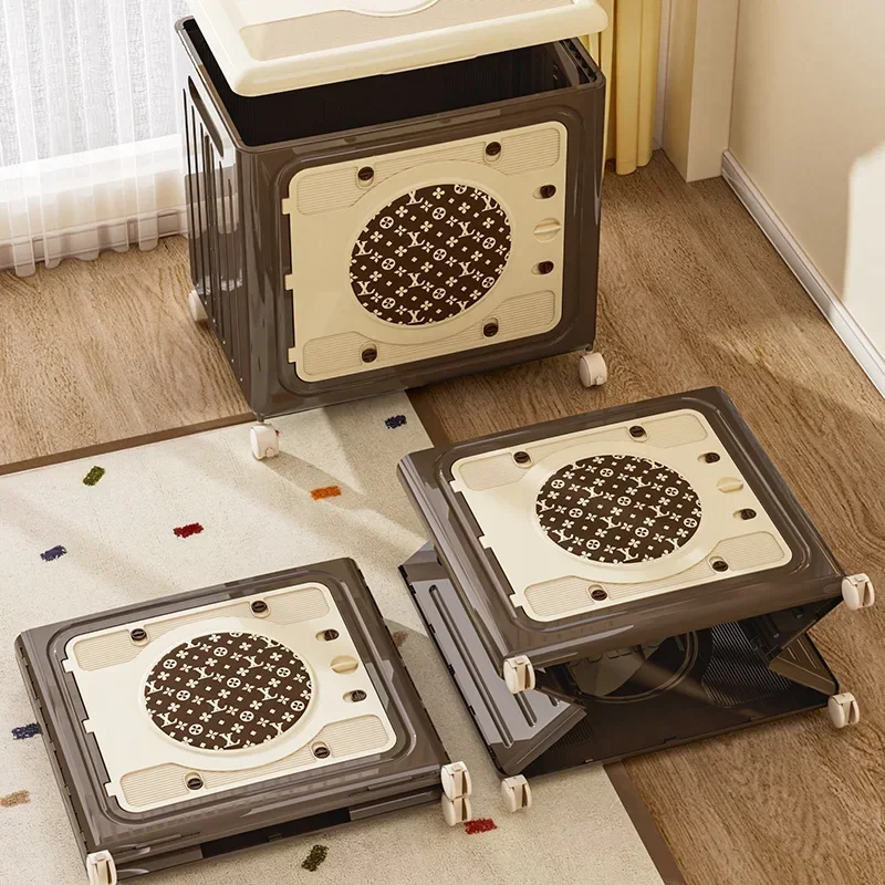 

Ancient Style Flip Cover In The Storage Box Double Door Clothes Sorting Box Large Capacity Household With Wheels Quilt Locker