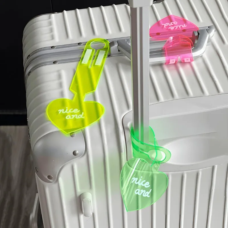 Travel Suitcase Fluorescent Luggage Tag Anti Loss Tag for Checking in For Take A Plane Work Backpack Durable Identification Tag