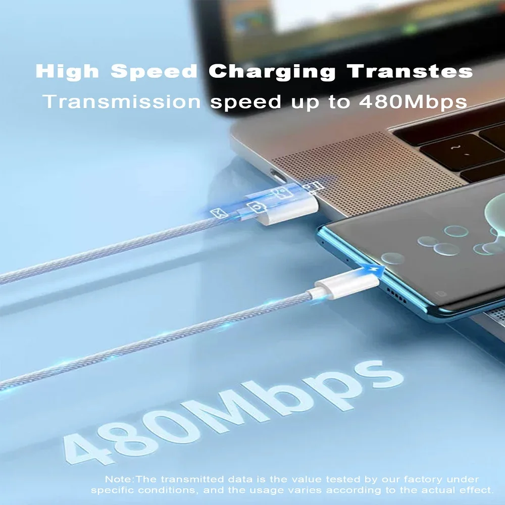 USB Cable 5A For iPhone 15 Fast Charging Huawei Xiaomi Samsung Type C Android Weaving Cable Accessories 1pcs/2pcs/3pcs/4pcs/5pcs