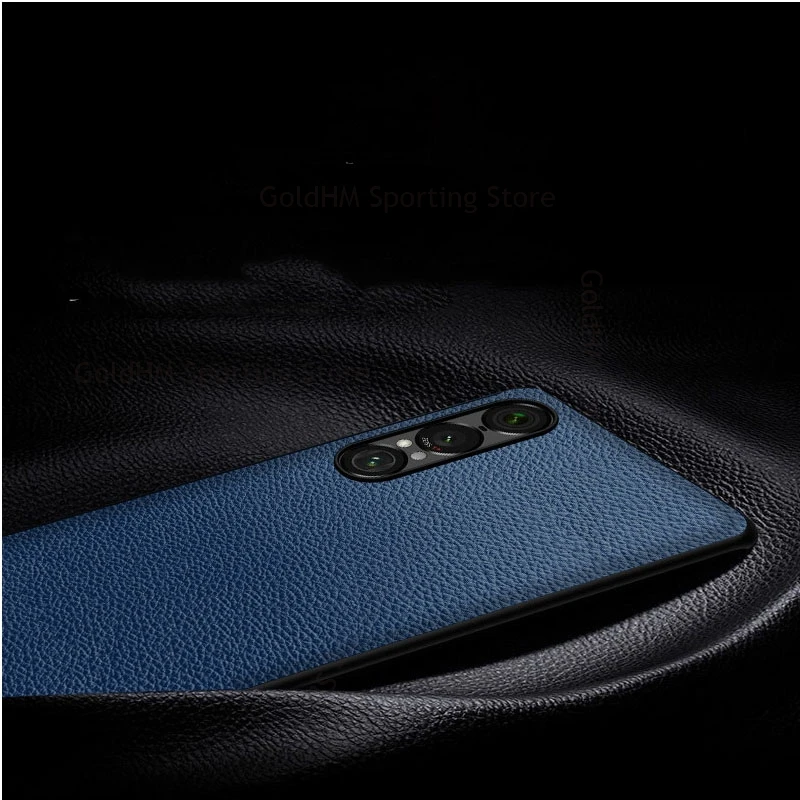 غطاء هاتف حافظة جلدية ليتشي مقاومة للصدمات لهاتف سوني اكسبيريا 1 السابع غطاء حماية رفيع للغاية لهاتف اكسبيريا 1 VI 1iii 1vii كابا