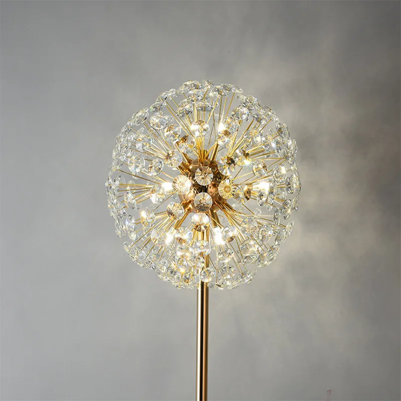 Imagem -05 - Simples Modern Starry Crystal Floor Lamp Living Room Bedside Lamp Nordic Dandelion Quarto Bedside Lamp Sun Flower Table Lamp Personality Bedside Lamp