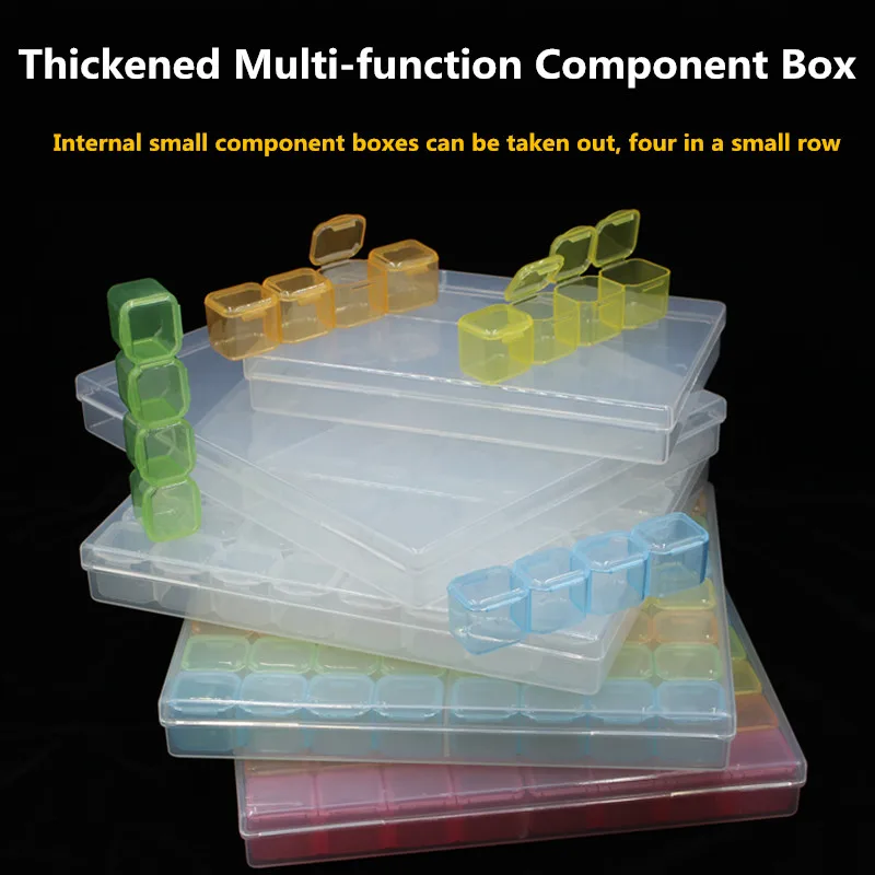 Transparent/Colorful Detachable Element Box Plastic Container Tools Multiple Grids Screw IC Chip Electronic  Parts Storage Box