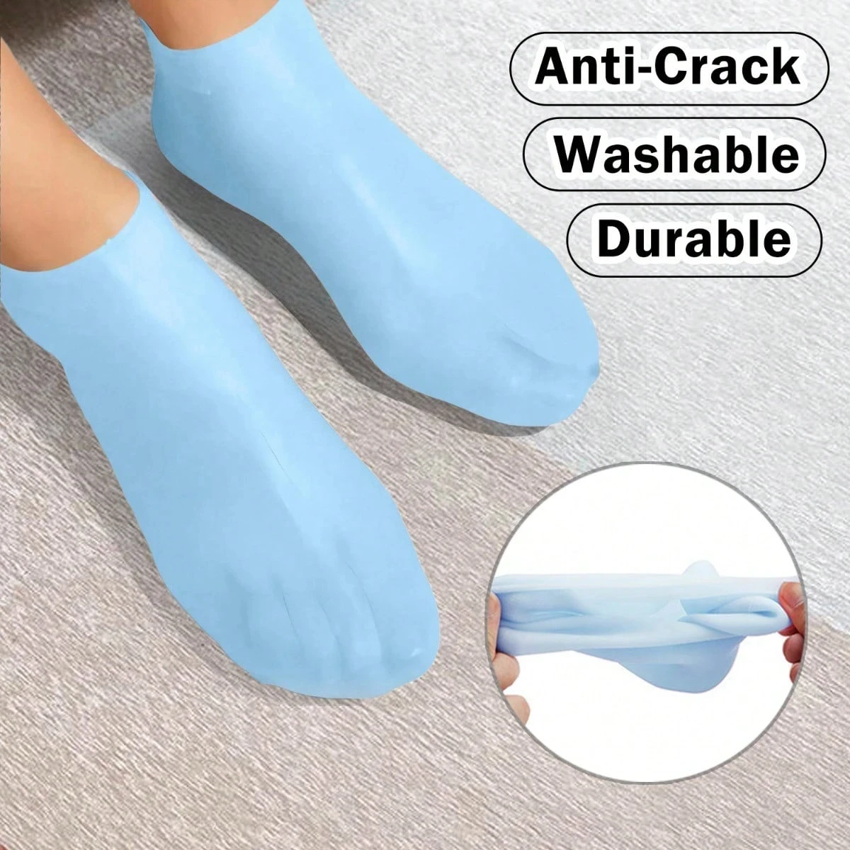 Moisturizing Foot Socks,Silicone Socks for Dry Cracked Feet Women's Foot Socks for Moisturizing,Featuring Massage