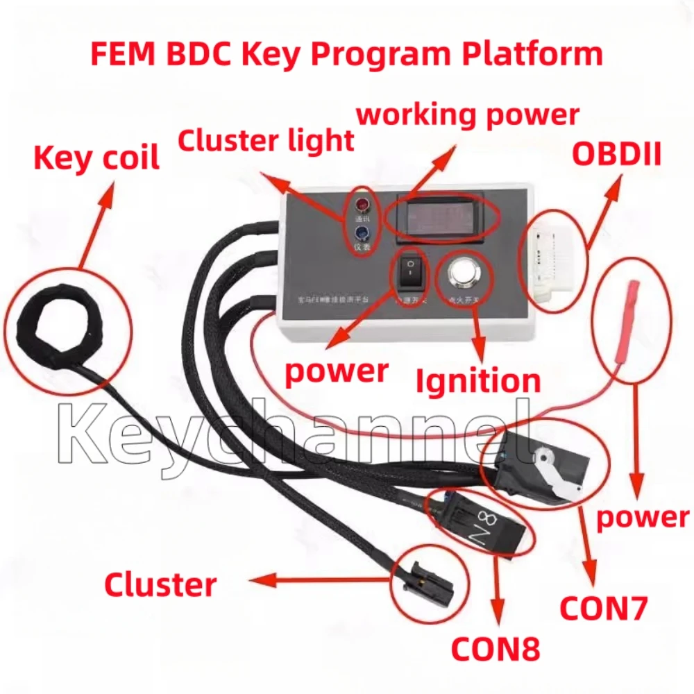 FEM BDC Key Programming Platform FEM Repair Adapter 14V Power Tester for X1 X3 X5 X6 for VVDI2 Key Tool Plus Autel CGDI BM Prog