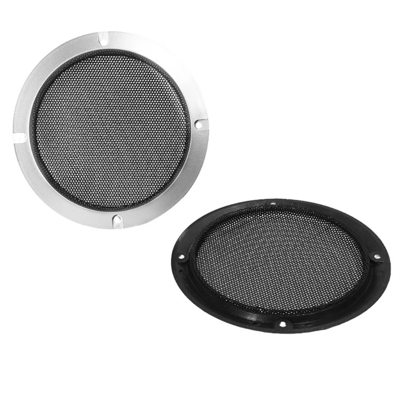 1 Pair Silver Replacement Round Speaker Protective Mesh Net Cover Speaker Grille 2/3/4/5/6.5/8/10 inch Speaker Accessory