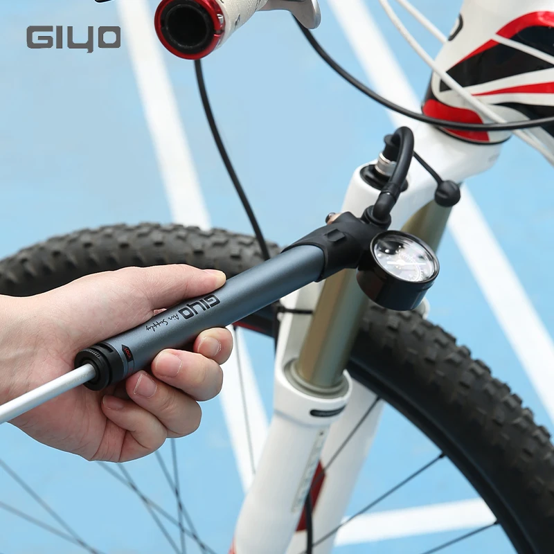 Giyo GS-41P 300psi Bicycle Shock Pump MTB Fork / Rear Suspension Pump Bicycle Air Hand Pump With Pressure Gauge Bike Inflator