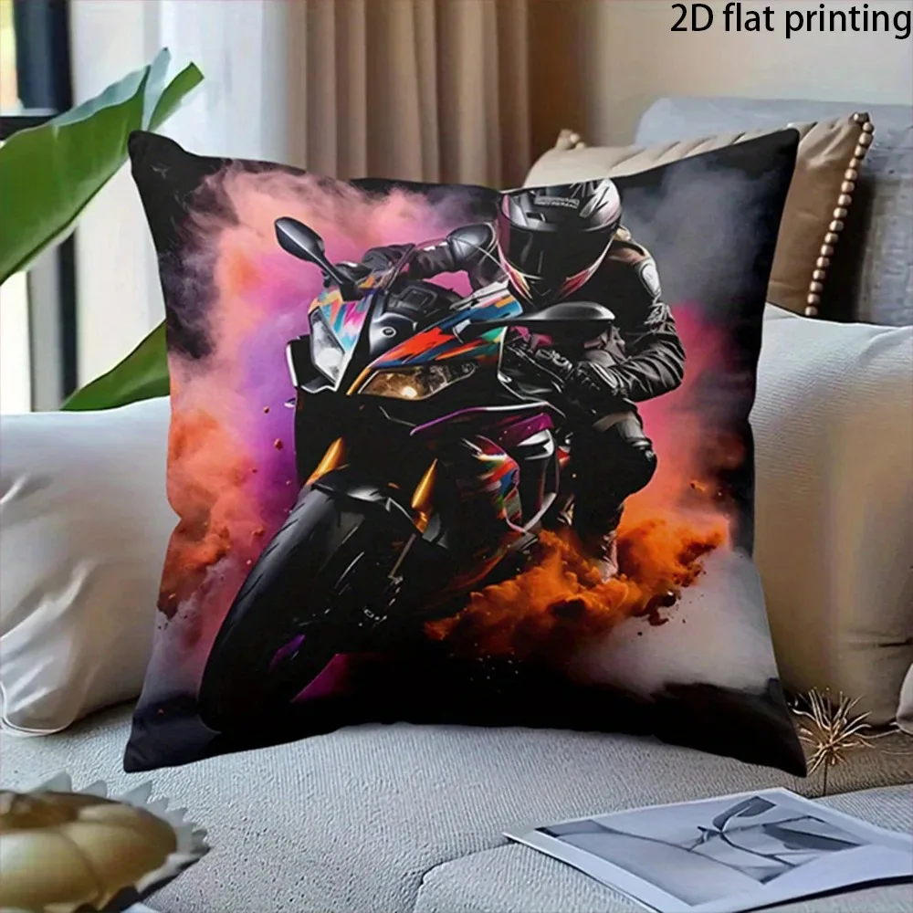 

2D Flat Printed Peach Skin Pillowcase Boho Elephant Nine Tailed Fox Decorative Cushion Cover for Sofa Living Room Home Decor