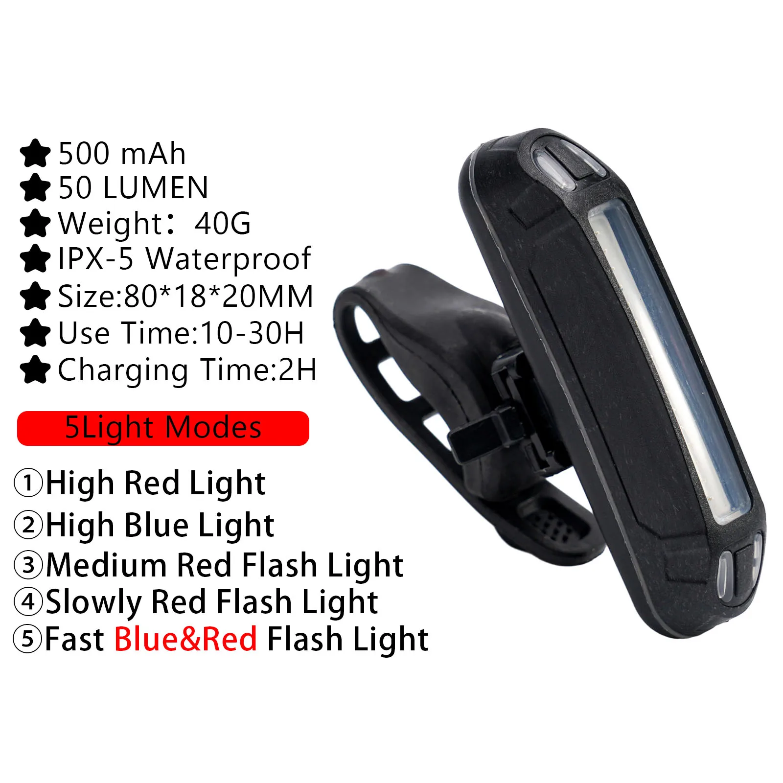 Bike Tail Light LED Bike Front Rear Light Bicycle Waterproof USB Rechargeable Mountain Riding Cycling Tail Lamp Bicycle Light