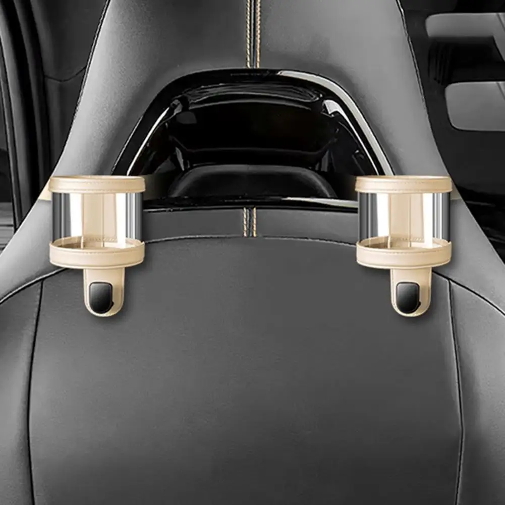 Quick Installation Car Cup Holder Car Seat Headrest Hook with Cup Holder Purse Hanger Organizer Strong Load-bearing Easy for Car