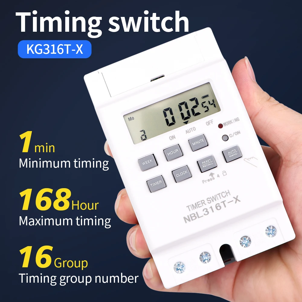 Good Quality KG316T-X KG316T-III AC 110V  220V 240V  White Digital Microcomputer Programmable Timer Control Switch