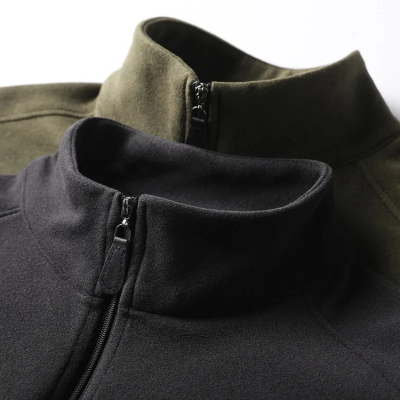 تصنيف # 1! بولو صوف مزدوج الجوانب للرجال 300 جرام، دفء عالي المرونة، هوديي رياضي مبطن بالصوف 8 ألوان