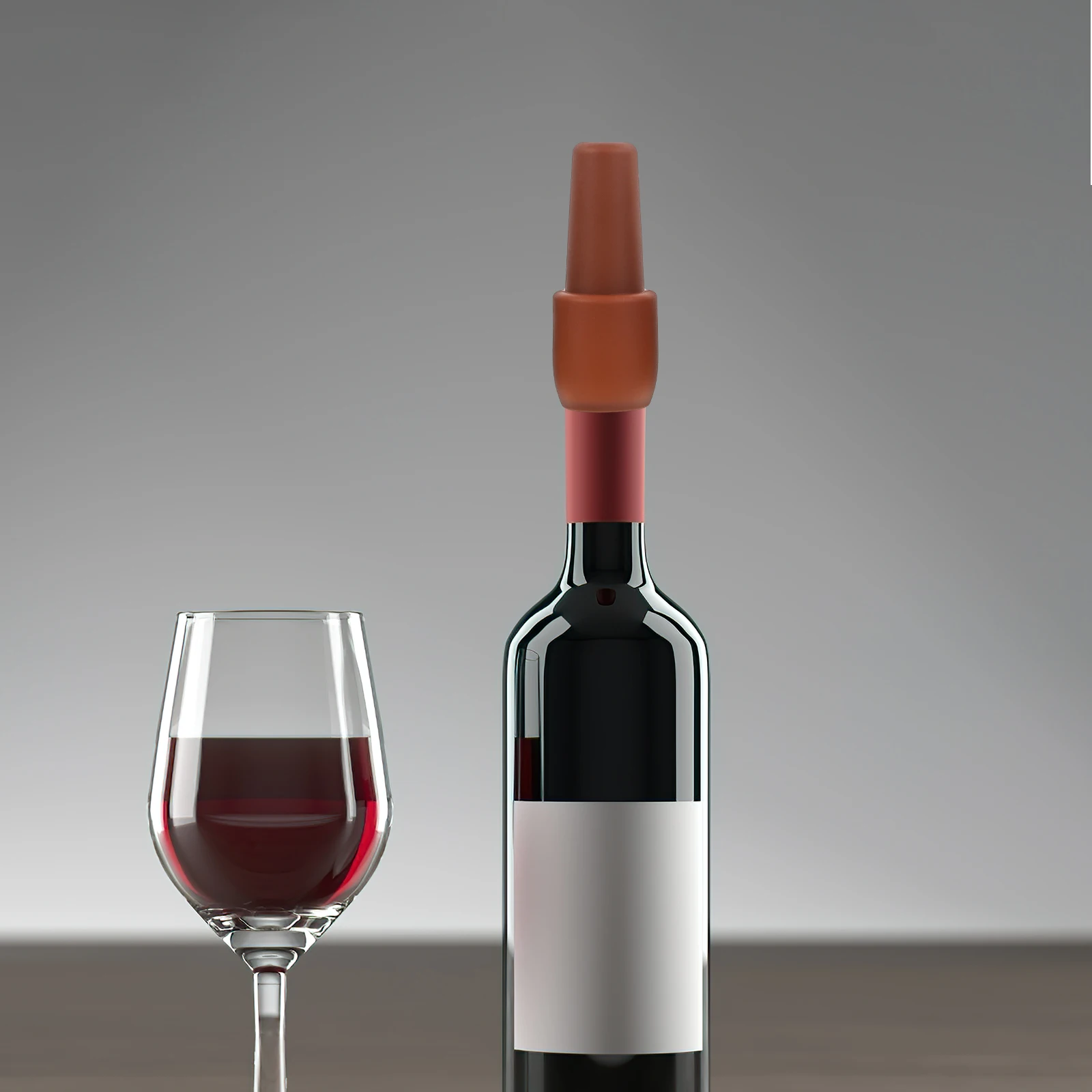 

4pcs Silicone Stoppers Bottle Caps Red Gray Airtight Seal Reusable Silicone Wine Stopper for Wine