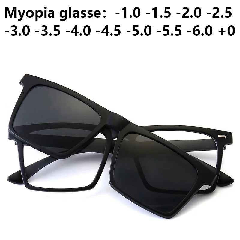 Myopia 2302A 2 IN 1 Dual-Purpose Magnet Square Frame Set Mirror Multi-lens Colorful Sunglasses Magnetic Can Custom