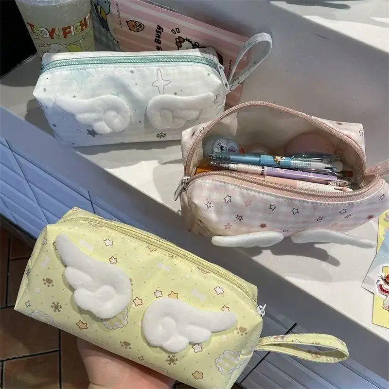Korean Pencil Case with Ins-inspired Design Large Capacity Girly Style Small and Fresh Stationery Box Soft and Cute Cartoon Gift