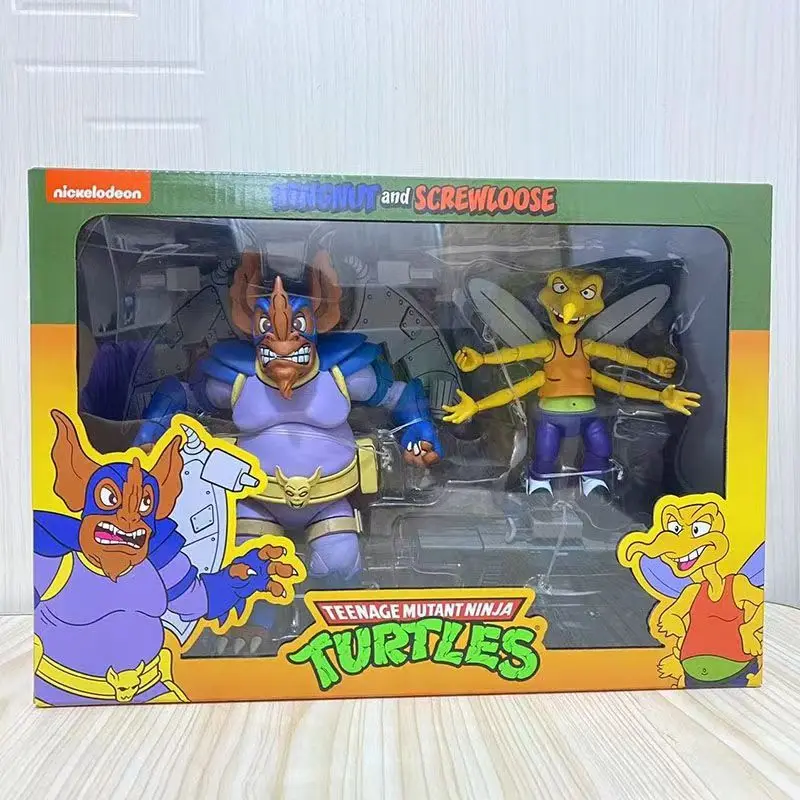 

【In Stock】NECA 54198 2PCS/Set Teenage Mutant Ninja Turtles Little Demon Beast VS Screw Mosquito Action Figure Doll Animation