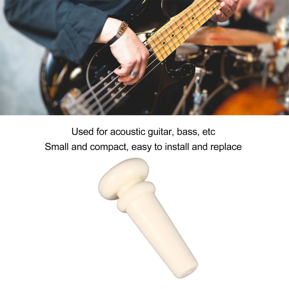 2PCS Durable Plastic Guitar End Pin Lightweight Design White/Black String End Pin Button Bass String Pin For Guitar Strap Fixing