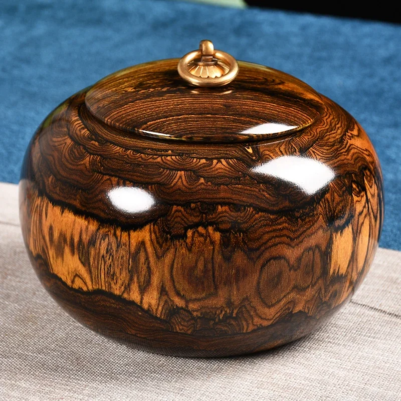 Mexican Huanghuali Solid Wooden Tea Household Large Tea Storage Chinese Retro Awakening Tea Boutique Sealed